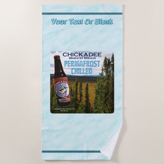Chickadee Birch Beer Strandtuch (Vorderseite)