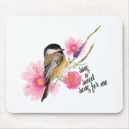 Chickadee Bird Black Capped Spring Sprichwort Mousepad