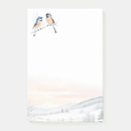 Chickadee Bird im Winter Weihnachten Post-it Klebezettel