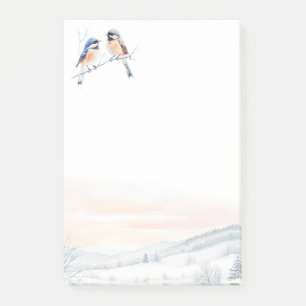 Chickadee Bird im Winter Weihnachten Post-it Klebezettel