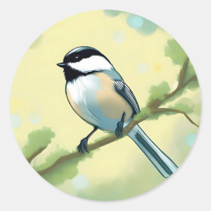 Chickadee Bird Nature Runder Aufkleber