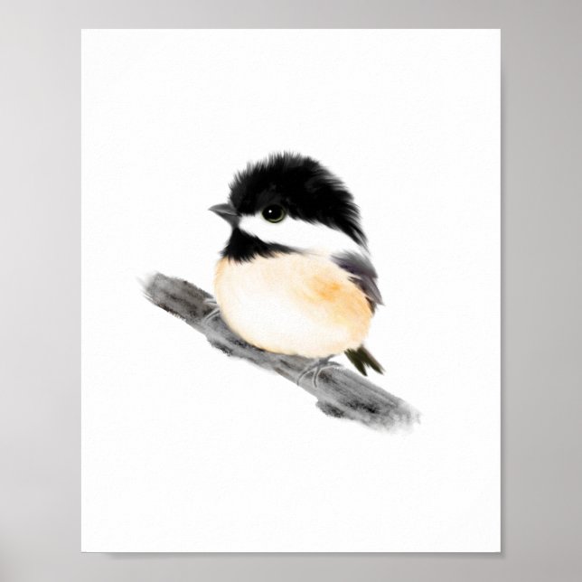 Chickadee Bird Poster Print (Vorne)