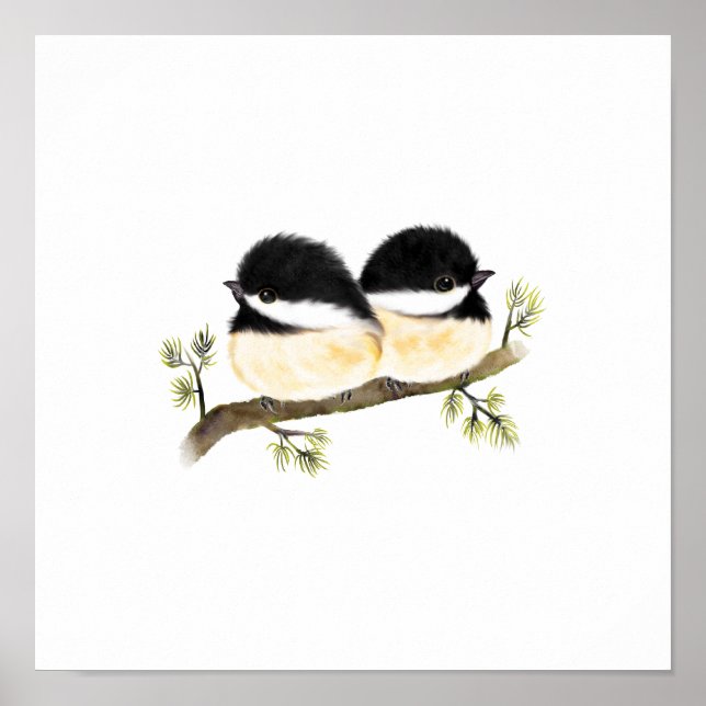 Chickadee Bird Poster Print (Vorne)