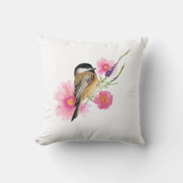 Chickadee Black Capped Art Decor Kissen
