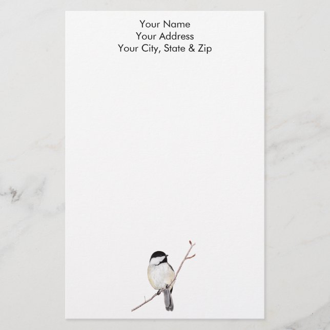 Chickadee Briefpapier (Vorderseite)