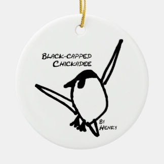 Chickadee by Henry, White Keramik Ornament