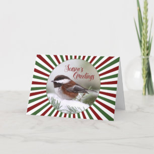 Chickadee en Carte de Noël Neige