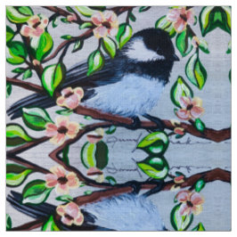 Chickadee Floral Fabric Stoff