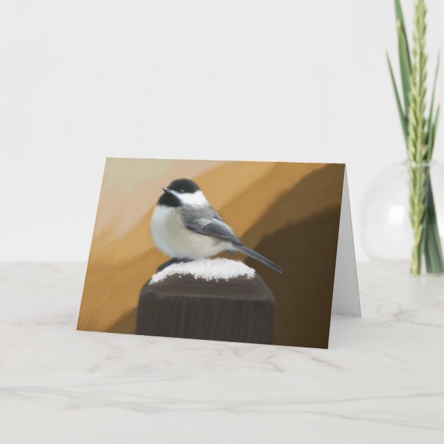 Chickadee Geburtstagskarte (Großes Print) Karte (Vorderseite)