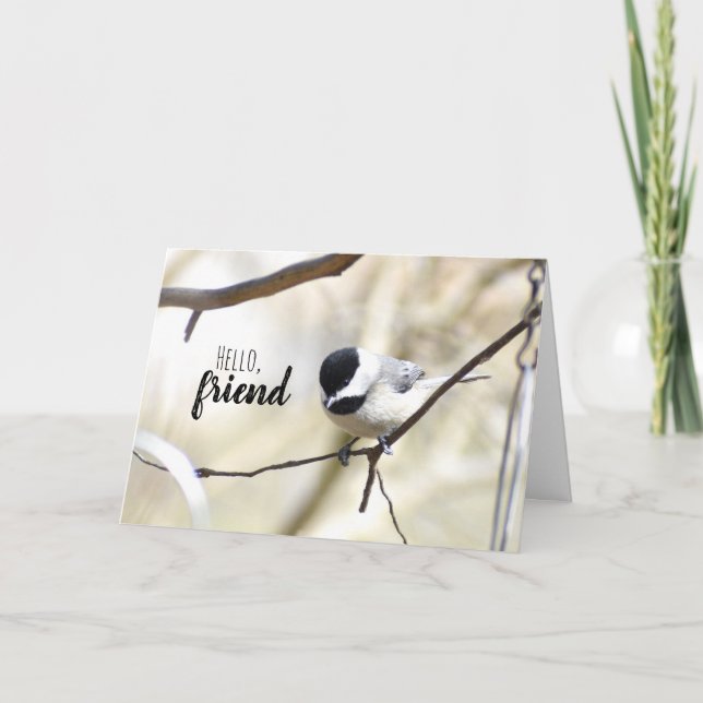 Chickadee Grußkarte Karte (Vorderseite)
