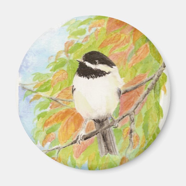 Chickadee Herbstblassfarbenmagazin Magnet (Vorne)
