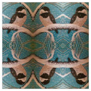 Chickadee in den Zweigstellen des Holiday Stoff