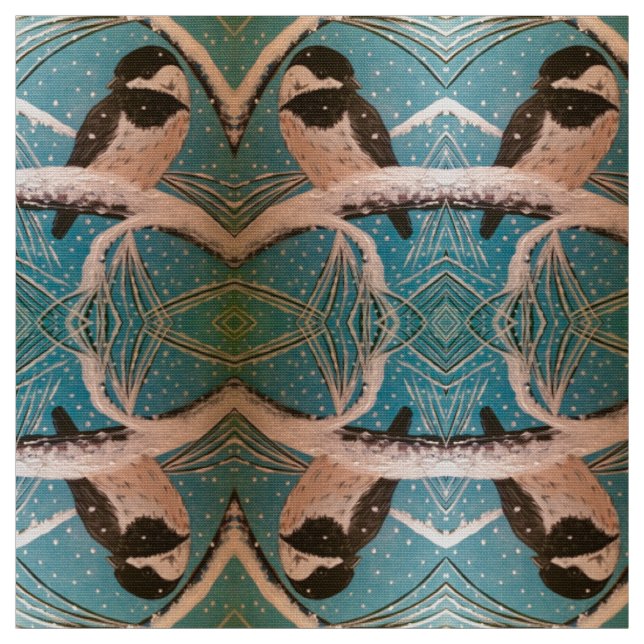 Chickadee in den Zweigstellen des Holiday Stoff (Muster)