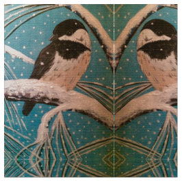 Chickadee in den Zweigstellen des Holiday Stoff