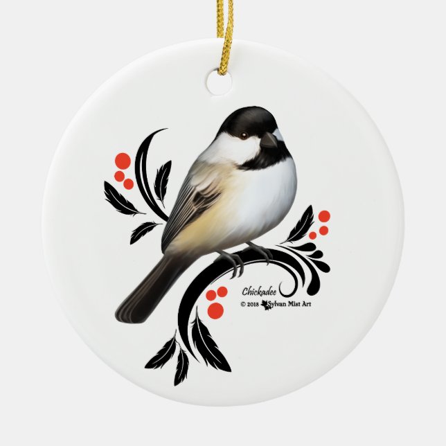 Chickadee Keramik Ornament (Vorne)