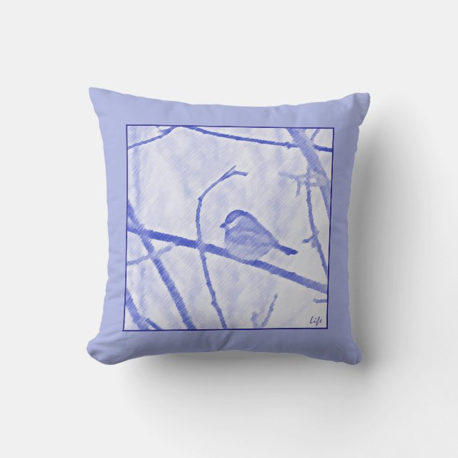 Chickadee Life Throw Pillow Kissen (Vorderseite)
