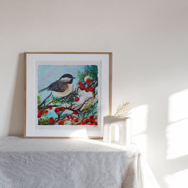 Chickadee Malerei Art Printing Poster