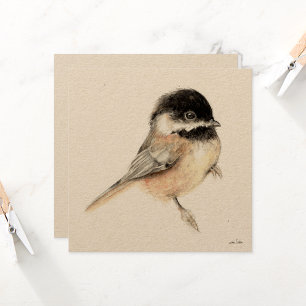 Chickadee Malerei Wasserfarbe Karte