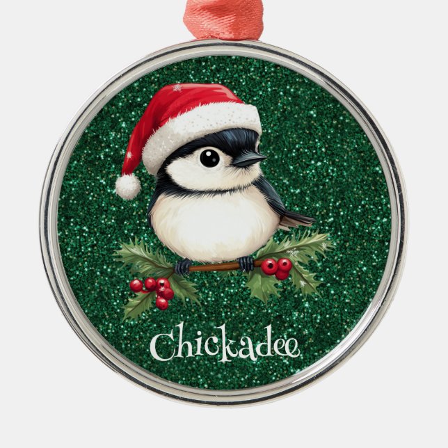 Chickadee Ornament Aus Metall (Vorne)