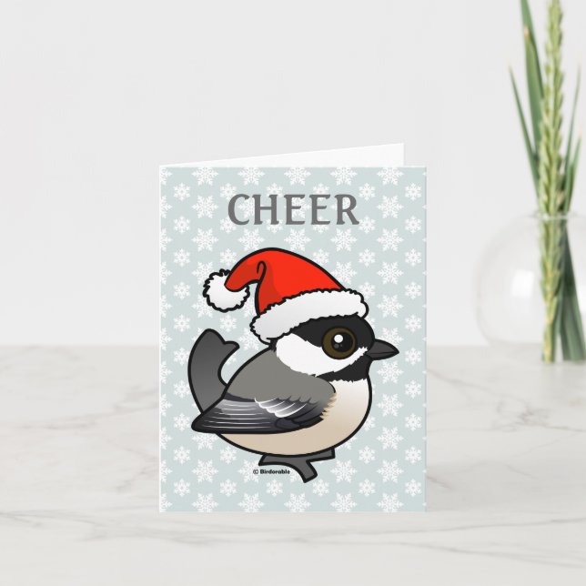 Chickadee Sankt Feiertagskarte (Vorderseite)