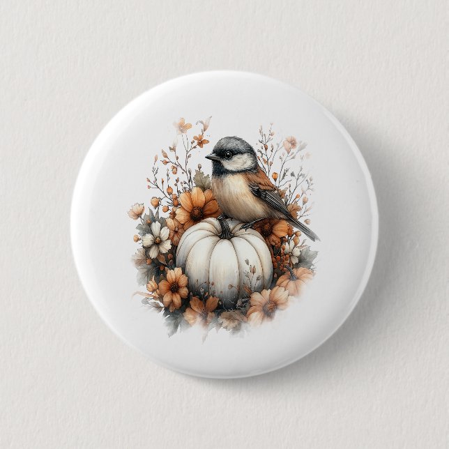 Chickadee Shirt Country Pumpkin Button (Vorderseite)