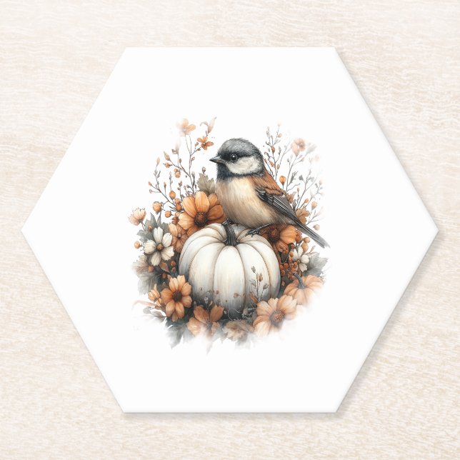 Chickadee Shirt Country Pumpkin Untersetzer (Vorderseite)