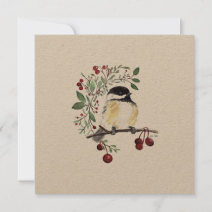 Chickadee Songbird Frische Pasta machen Feiertagskarte