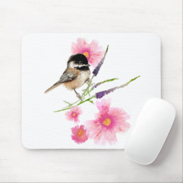 Chickadee Sweet Niedlich Black Capped Wasserfarbe  Mousepad