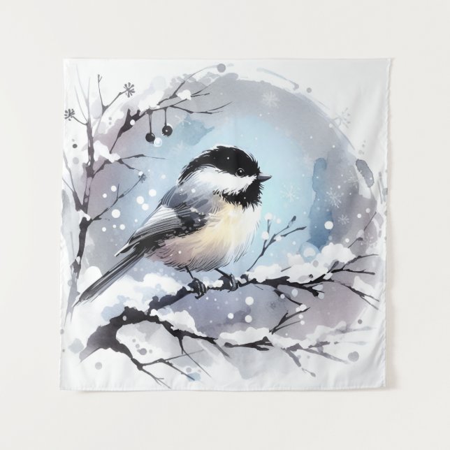 Chickadee Tapestry Wandteppich (Vorderseite)