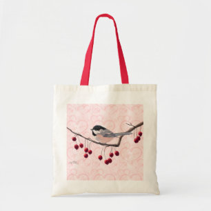 CHICKADEE u. ROTE BEEREN durch SHARON SHARPE Tragetasche