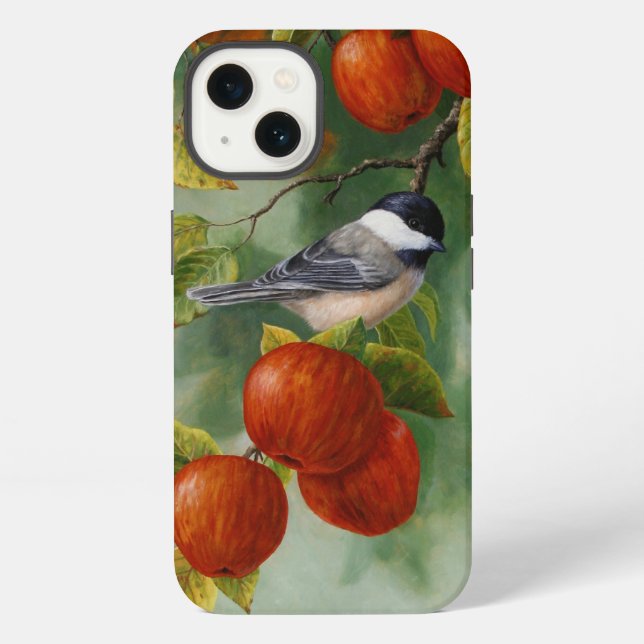 Chickadee und Äpfel iPhone Hülle (Rückseite)
