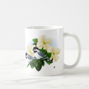 Chickadee und Dogwood-Blume Kaffeetasse