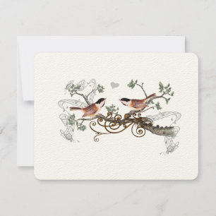 Chickadee Vintag Love Birds Wedding RSVP