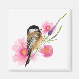 Chickadee Watercolor Bird Blume Magnet