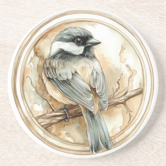Chickadee Wild Tame and Timeless Collection Getränkeuntersetzer (Vorne)