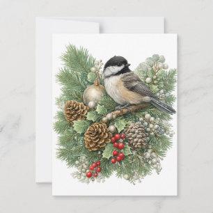 Chickadee Winter Songbirds Kollektion Mitteilungskarte