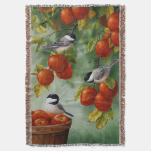 Chickadees Apple Harvest Decke