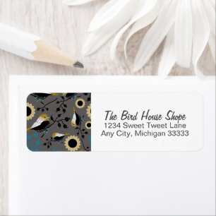 Chickadees Aquamarines Muster in Grau