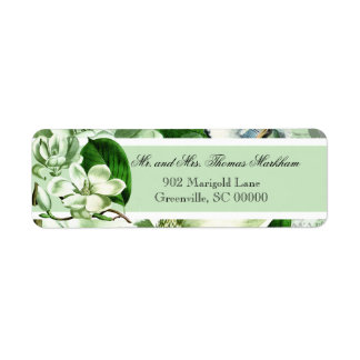 Chickadees et Magnolias Étiquettes de adresse sur