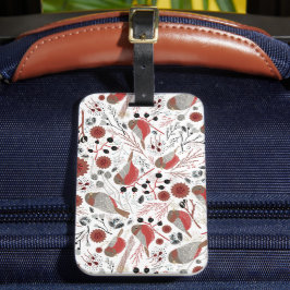 Chickadees Red Gray Pattern Gepäckanhänger