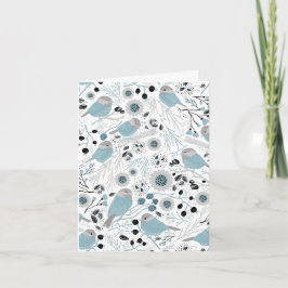 Chickadees Sweet Blue Black Gray Dankeschön Karte