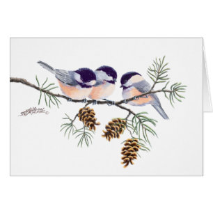 CHICKADEES u. KIEFERN-KEGEL durch SHARON SHARPE