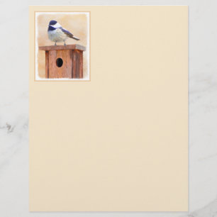 Chickadeo auf Birdhouse Malerei Original Bird Art