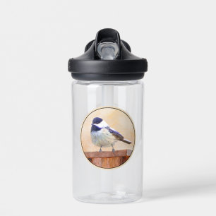 Chickadeo auf Birdhouse Malerei Original Bird Art Trinkflasche