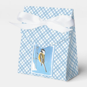 Chickadeon Feeder Painting - Original Bird Art Geschenkschachtel