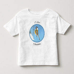 Chickadeon Feeder Painting - Original Bird Art Kleinkind T-shirt