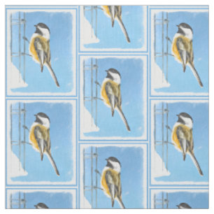 Chickadeon Feeder Painting - Original Bird Art Stoff
