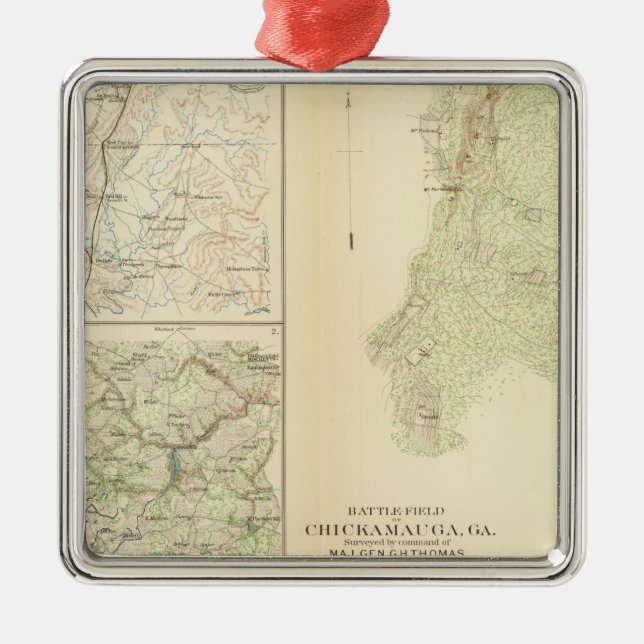 Chickamauga, GA Silbernes Ornament (Vorne)