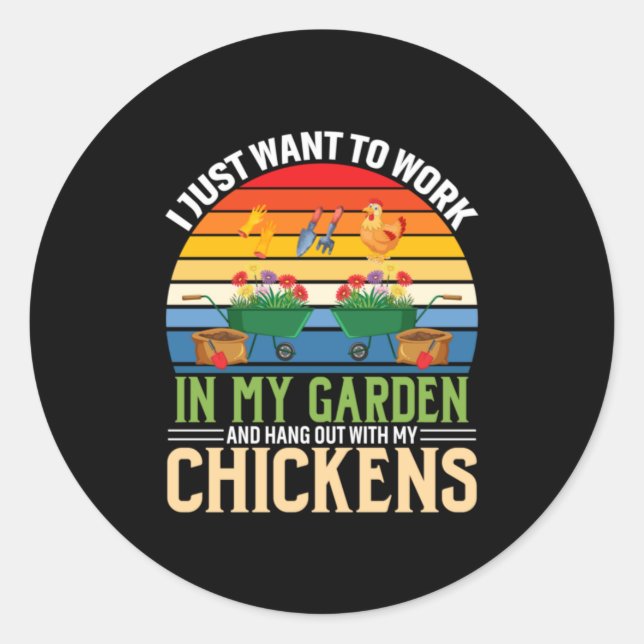 Chicken Art And Hangout With My Chickens Runder Aufkleber (Vorderseite)