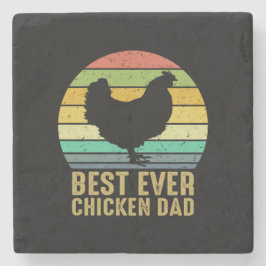 Chicken Art Best Ever Chicken Vater Steinuntersetzer